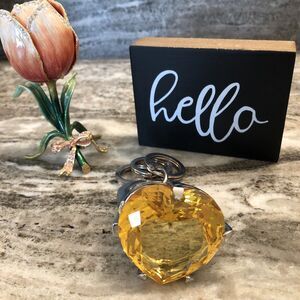 Juicy couture royal heart engagement ring bag charm /fob keychain yellow pave